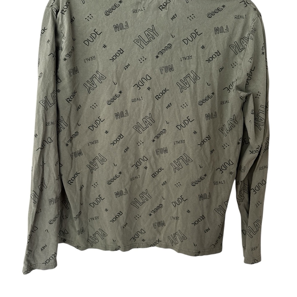 Zara boys army green long sleeve cotton T-shirt size 13-14
